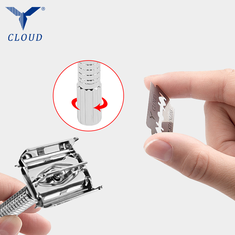 74 Cruach Dhosmálta Double Edge Twist Oscailte T-Shaped Lámhleabhar Razor